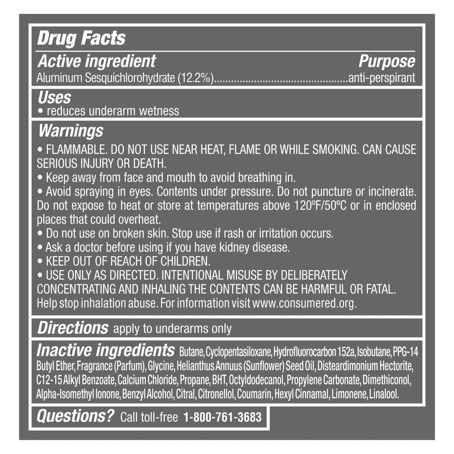 Stain Defense Long Lasting Antiperspirant Deodorant Dry Spray, Clean, 3.8 Oz