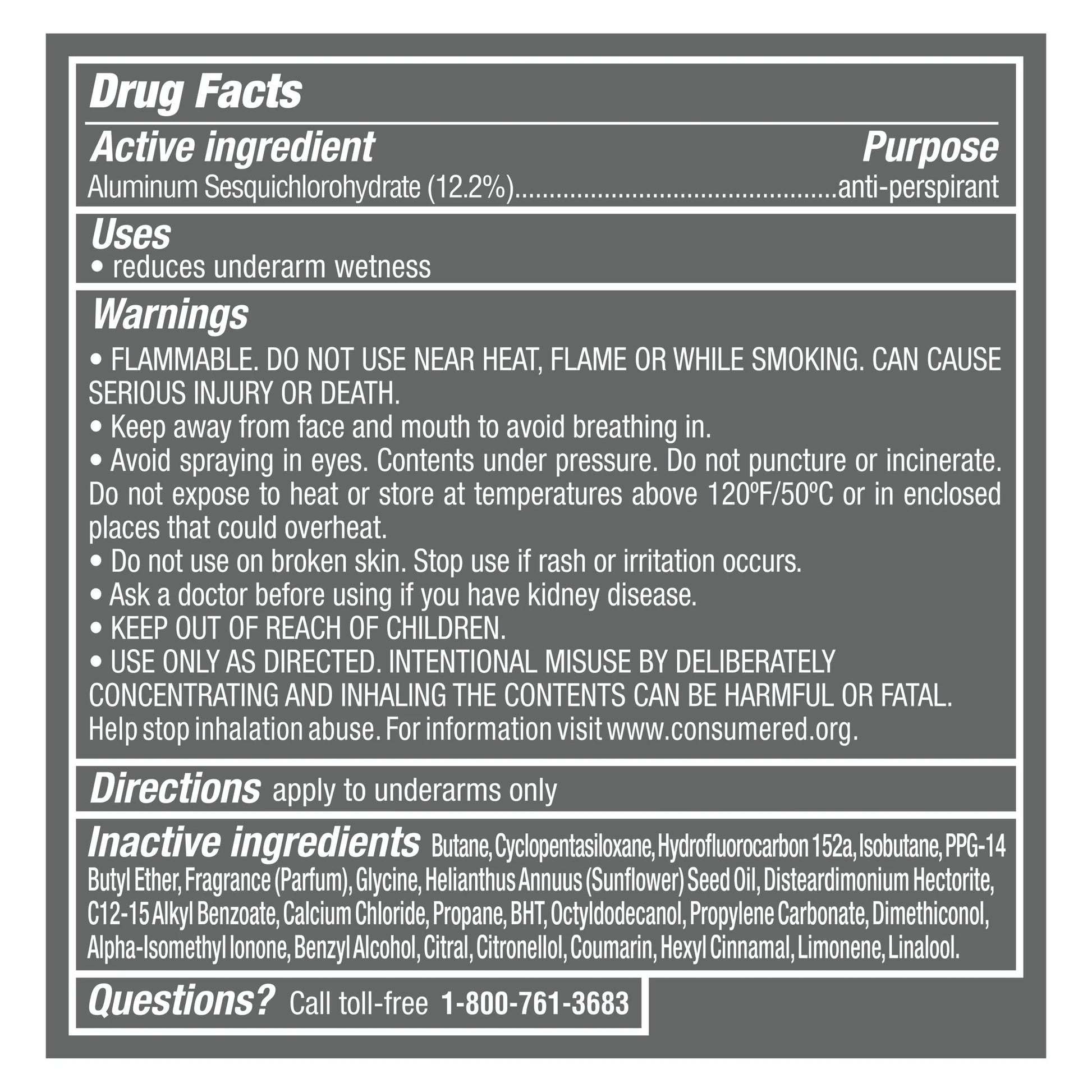 Stain Defense Long Lasting Antiperspirant Deodorant Dry Spray, Clean, 3.8 Oz